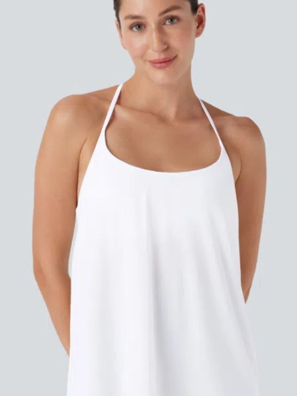 NWT Halara SoftlyZero Air draped InstantCool UPF50+ Yoga Tant Top White Size XL